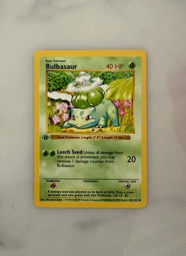 BULBASAUR 44/102 1ST EDITION GAME POKEMON