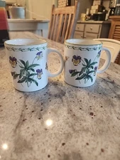 Set Of 2 Studio Nova Y2372 Garden Bloom Coffee Cups By Mikasa  Made In Thailand