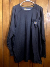 Carrahart Force Relaxed Fit Gray Men's 3XLarge  Tshirt Long sleeves