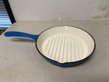 Cooks 11" Cast Iron Grill Pan Griddle - Circle Frying Skillet Heavy Duty Cookwar