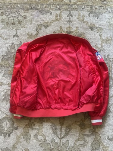 RARE Custom 70s 80s San Francisco 49ers Satin Bomber Jacket Full Zip Size XL - Picture 12 of 20