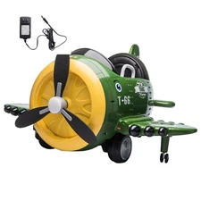 12V Kids Ride on Cars Aircraft Airplane w/Remote Control MP3, Green