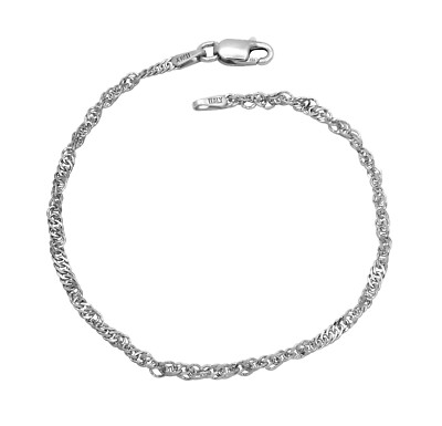 Singapurkette Armband 925 Sterling Silber rhodiniert 2,4mm 17 - 20cm Damen