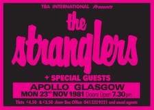 THE STRANGLERS  + SPECIAL GUESTS  GLASGOW 1981 POSTER - A2