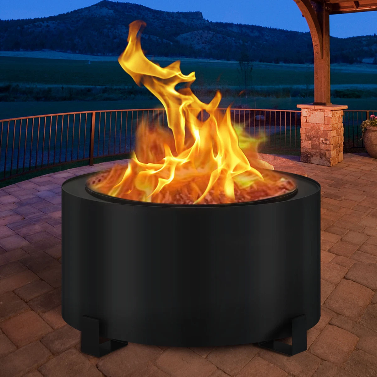 VEVOR 23.6 inch Smokeless Fire Bowl Pit for Outdoor Wood Pellet Burning  Spark 8085443341066 | eBay