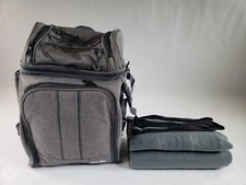 Hap Tim 2 Person Picnic Insulated Backpack Basket w/ Wine Holder & Blanket, Gray