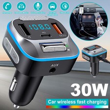 T73 Car Bluetooth 5.0 FM Transmitter MP3 Player Radio Wireless Charger Adapter
