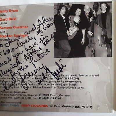 JENNY EVANS GIRL TALK CD 1993 ALBUM SIGNED ON INSIDE TOO CLOSE FOR COMFORT