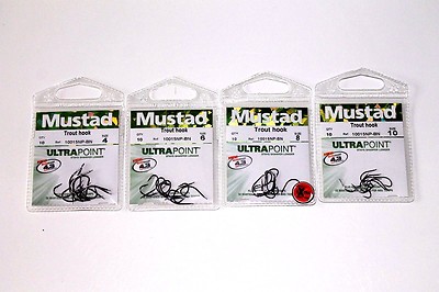 Mustad Ultra Point Trout Hook Forellen Haken Größe 10 Stück pro Packung