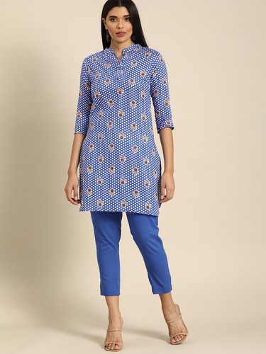 Pure Cotton Kurta Or Kurti Trousers Set 