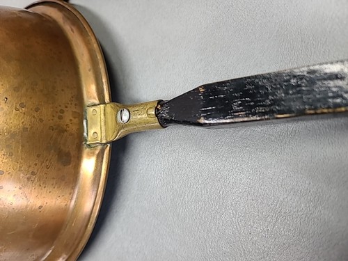 Lot of 2 Vintage Copper Pot &Pan With One Lid Wood Handles Worn Silver? Lined - 第 11/20 張圖片