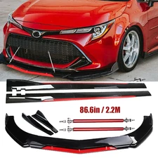 Front Bumper Lip Splitter Spoiler Side Skirt Bod Kit For Toyota Corolla XLE