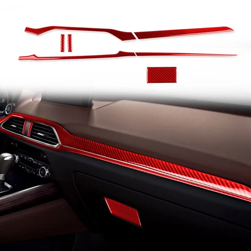 27Pcs Red Carbon Fiber Interior Full Set Panel Trim Cover For Mazda CX-9 2016-23 - Picture 5 of 18