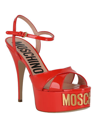 Moschino ロコハックルハンチヘルト MC6000PP1M0F0 400 Moschino Womens Logo Plaque Platform Heels | eBay
