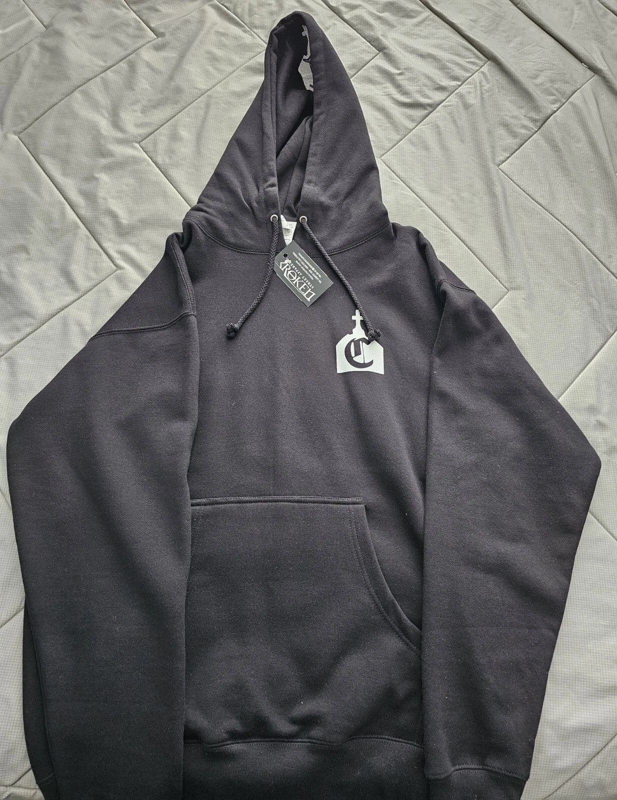 VETEMENTS Felpa con cappuccio Broken Street Abbigliamento Chillin nera taglia L