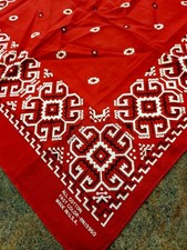 VTG Red Fast Color 100 Cotton RN 13960 Bandana Hankie Made In USA 20  X 19  