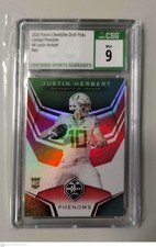 2020 Justin Herbert Panini Chronicles Draft Picks Limited Phenoms #4 RED CSG 9