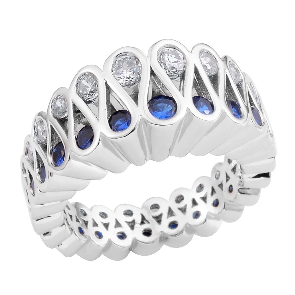 Anillo de Plata Plateado 10 Anillos de Moda