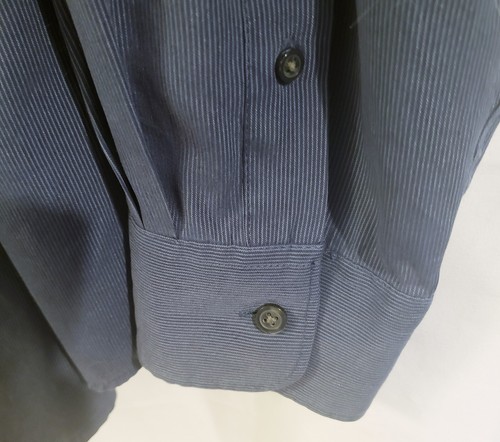 Breakwater Men's Long Sleeve Button Up Shirt Navy Pin Stripe Sz XL Rayon Beach - Picture 4 of 17