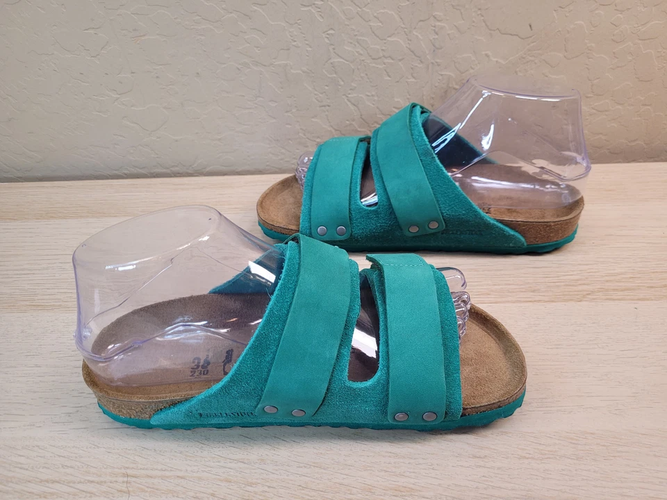 Sandalia BIRKENSTOCK Uji Slide Digital Verde Cuero Genuino Talla 36 Foto 4 de 4