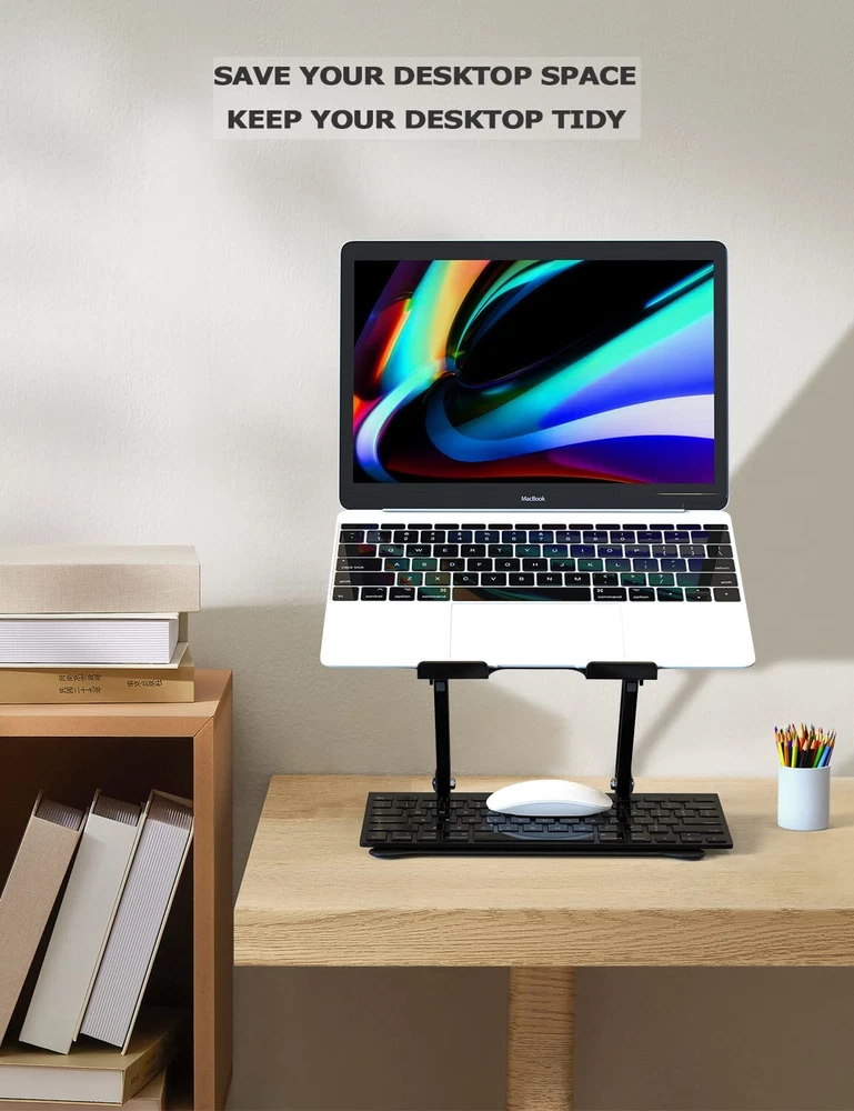 Laptop Stand, Adjustable Aluminum Laptop Riser for Desk, Foldable Portable La...