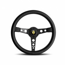 Momo Prototipo 6c 350mm Steering Wheel Black Leather Carbon Fiber Spokes New