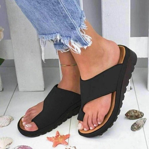 Women Summer Sandals Comfy Open Slippers Flats Orthopedic Bunion Corrector