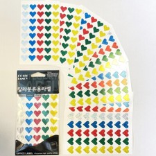 Hologram Holographic Heart Prism Sticker Shiny Glitter Love 5 Color 0.55" Sheets