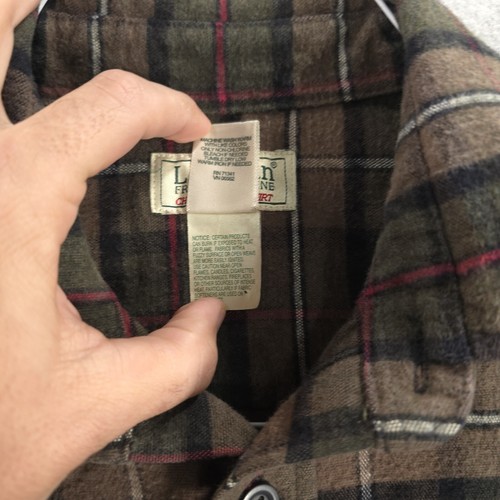 LL Bean Chamois Cloth Plaid Button Flannel Classic Utility Mens Medium Regular - Picture 7 of 14