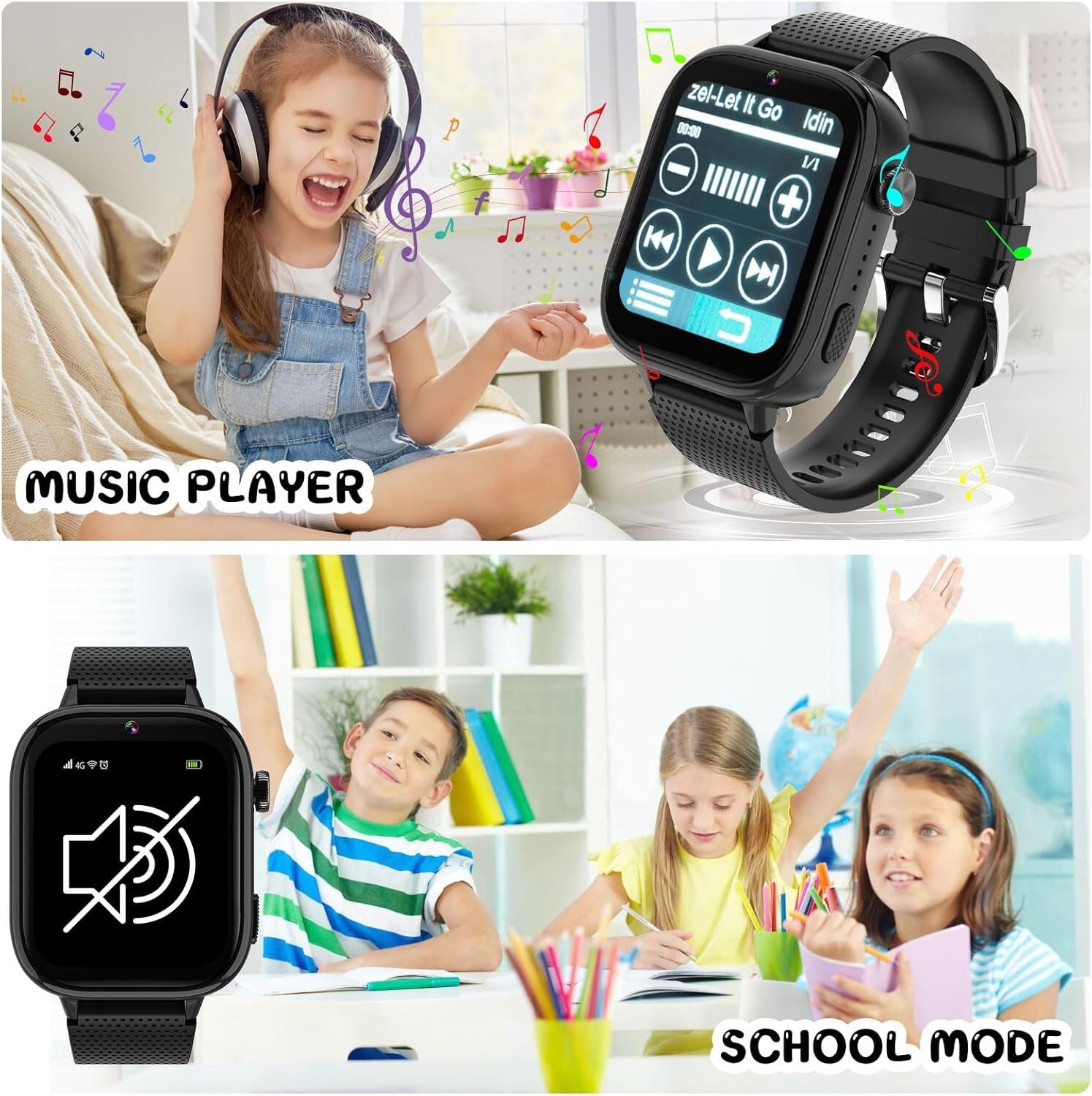 OKYUK 4G Kids Watch, Smart Watch for Kids SIM Card, 47  Games, Two-Way Calling