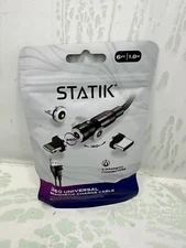Statik 360 Magnetic Charging Cable - 3-1 Smart Rotating Charger with Micro 6ft