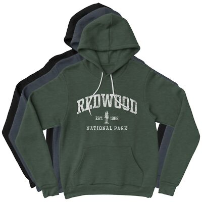 Redwood National Park Est. 1968 Hoodie w/ Trees Graphic - Hooded Sweatshirt