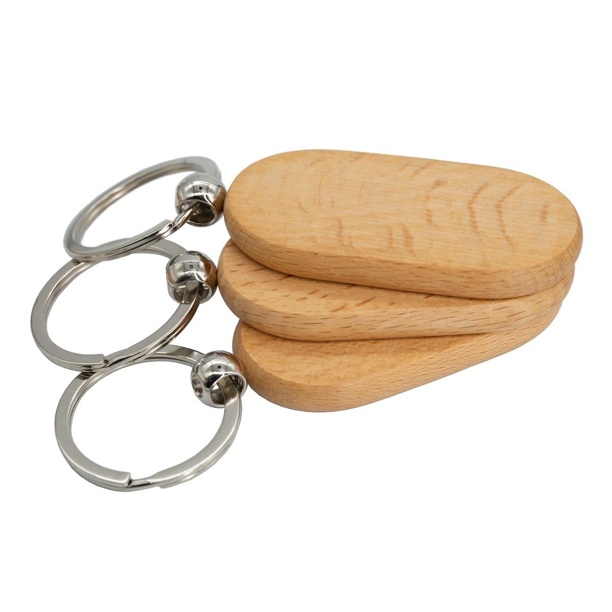 Blank Name Tags 10 Blank Wooden Rectangle Tags With Key Rings | 25mm Craft Tags For Engraving, Drawing, DIY Projects Knock On Wood - Foto 3