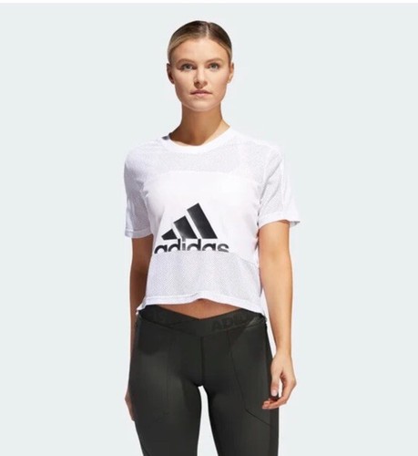 Adidas Badge of Sport Mesh Tee White EB4502 Size M - Picture 14 of 15