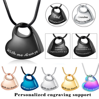 Hurt Heart Urn Pendant Necklace for Cremation Ashes Keepsake Memorial Jewelry