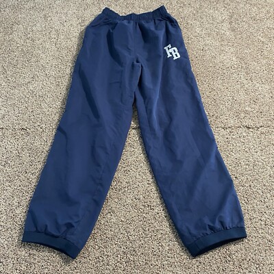 VTG FUBU Men's Athletic Track Windbreaker Pants Zip Pockets Mesh Lined Blue  Sz L