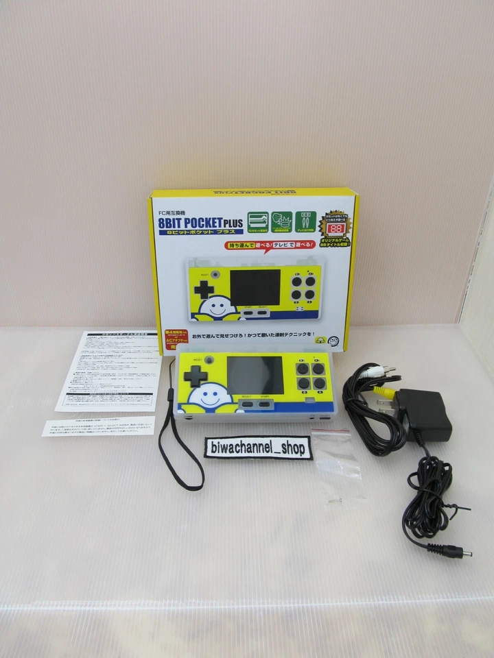 Famicom FC 8 bit Pocket Plus Japan Limited Book Off Ver. CIB Yellow x Blue NES - Image 2 of 4