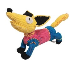 La Cana Products Chihuahua Dog Mexico Crochet Fox Muti Color Plush Stuffed