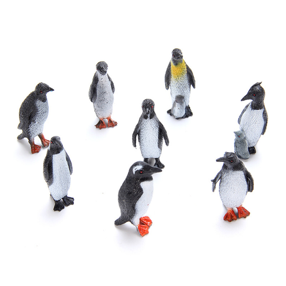 8pcs Plastic cute Ocean Animal Small Penguin Figure Model Toy