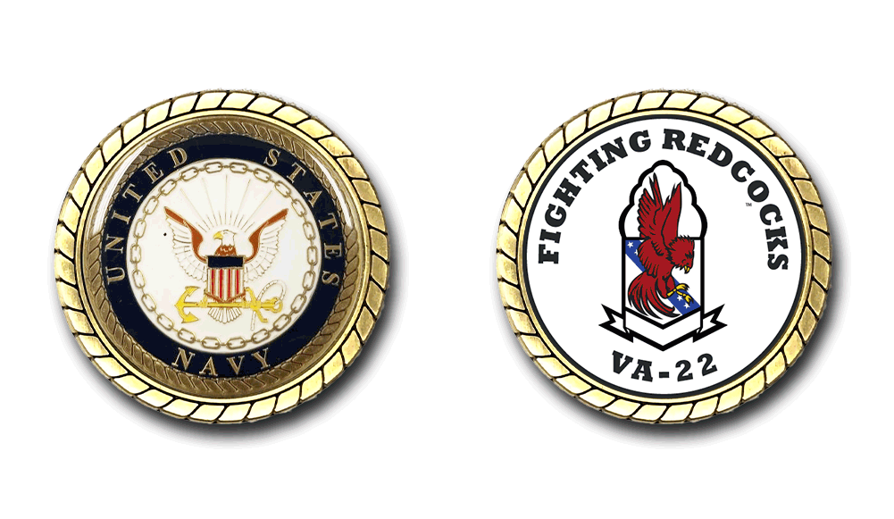 VA-22 Fighting Redcocks US Navy Challenge Coin Officially Licensed US Navy