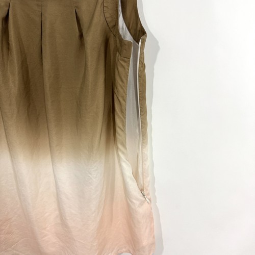 J. Crew Factory Women’s Size 2 Brown Ombre 100% Silk Pleated Sleeveless Blouse - Picture 4 of 6
