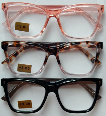 MAX EDITION 3-PACK PREMIUM READING GLASSES READERS +3.00 NEW AUTHENTIC