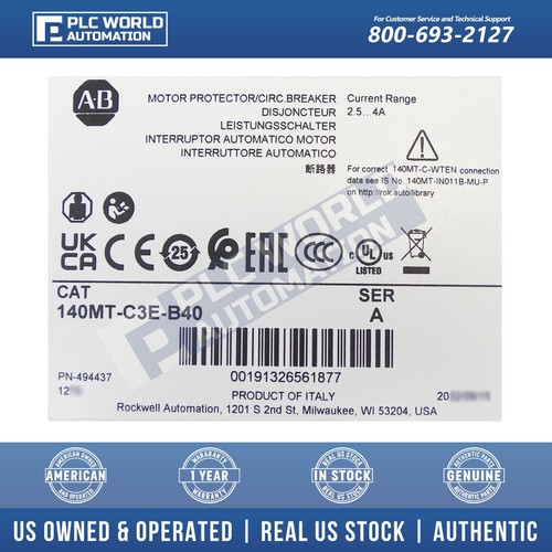 140MT-C3E-B40 Series A Allen Bradley MPCB, New, FREE UPS 2 Day Dlvry & 2 Yr Wty - Picture 4 of 6