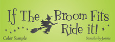 Joanie Halloween Stencil Broom Fits Ride It Fly Witch Magic Stars Prim DIY Signs