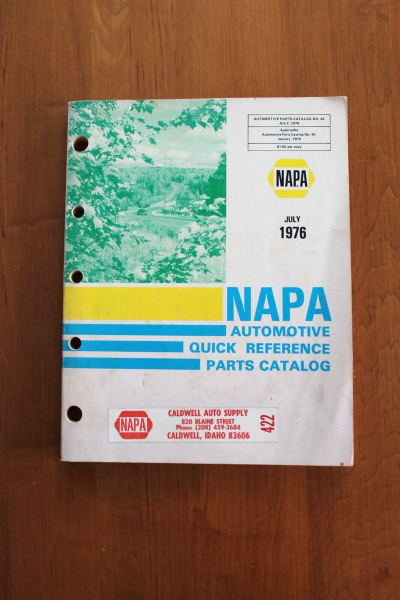 ばばページ NAPA Automotive Quick Reference Parts Catalog July 1976' | eBay