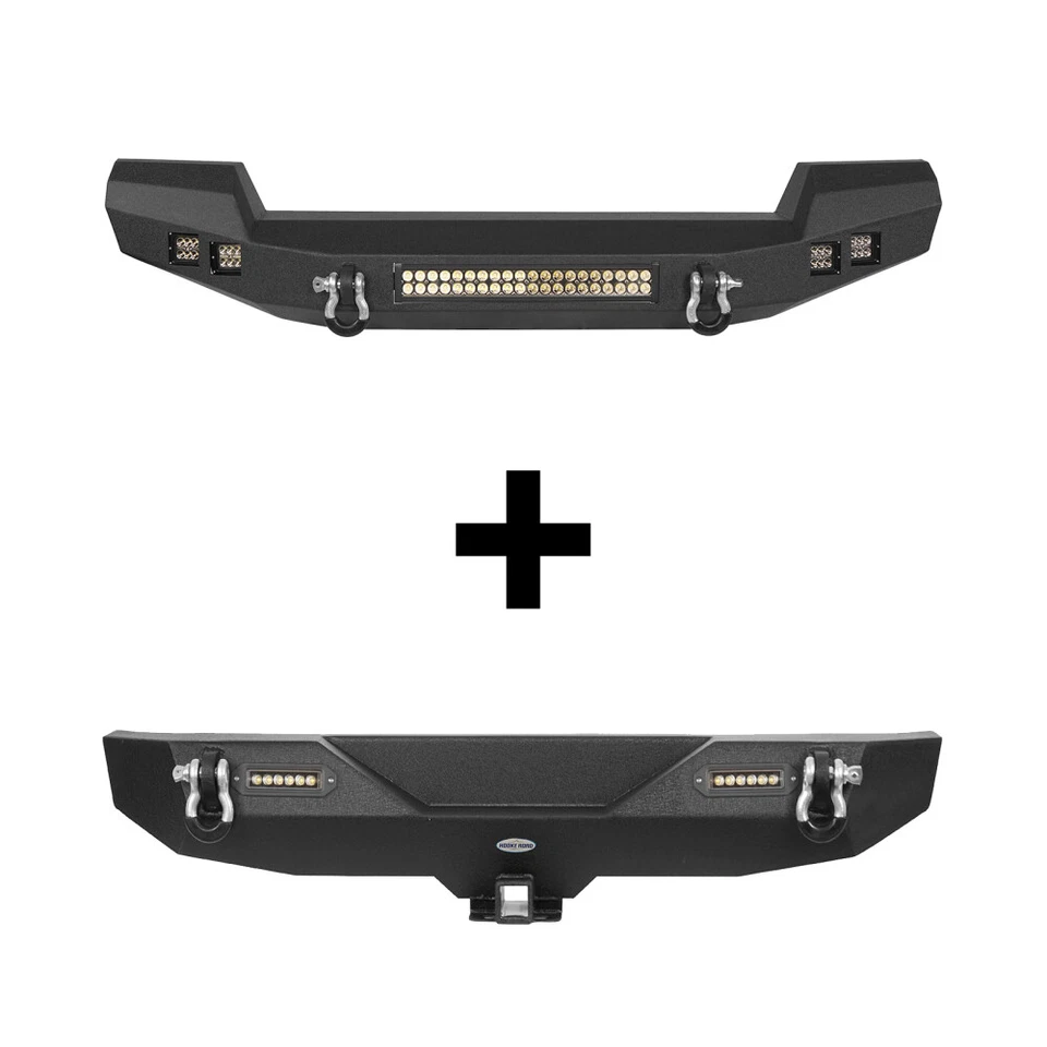 Hooke Road Full Width Front Bumper or Rear Bumper Fit Jeep Wrangler JK 2007-2018 Foto 2 de 4