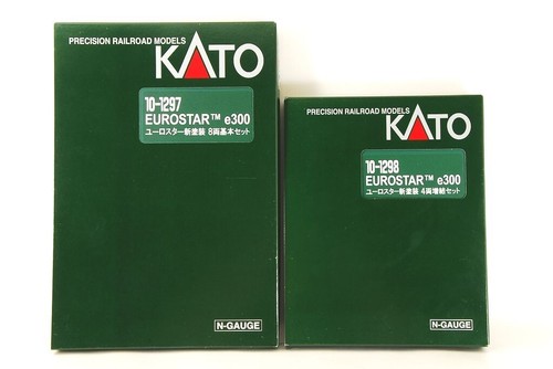 KATO N-Scale 10-1297 10-1298 EUROSTAR e300 8-Car Standard Set + 4-Car Add-On Set | Condition: Used