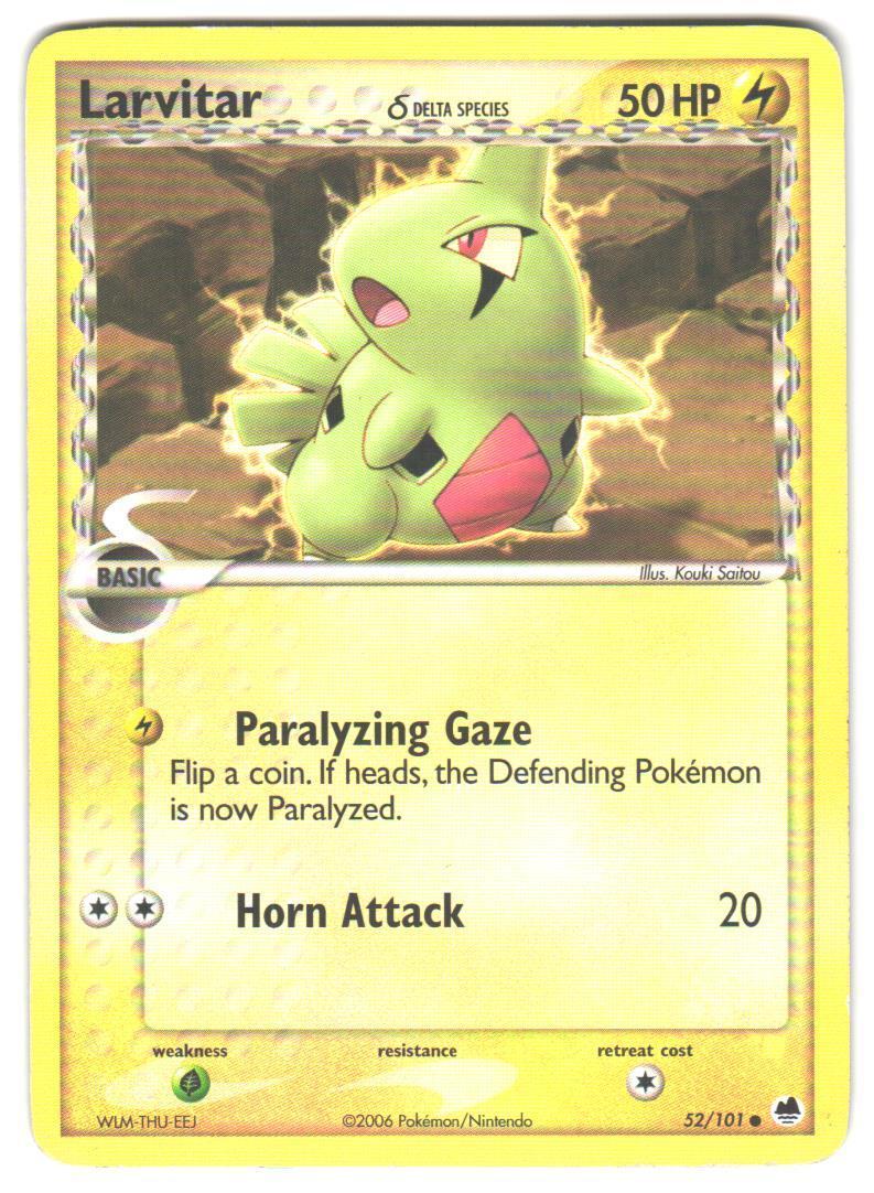 Pokemon Dragon Frontiers Larvitar (Delta Species) #052/101 LP Common