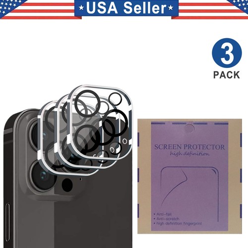 3PK Back Camera Lens Tempered Glass for iPhone 17 16 15 14 13 12 11 E Pro Max - Picture 10 of 28