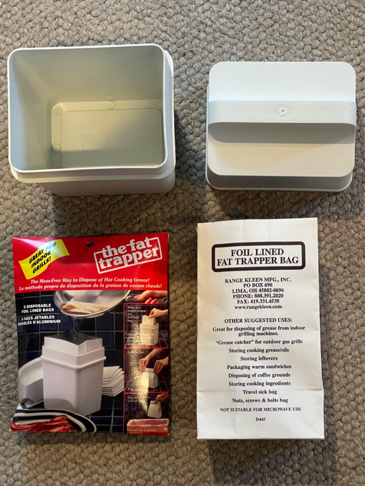 Vintage Range Kleen Fat Trapper System UNUSED - with 5 bag refill + 1 orig bag